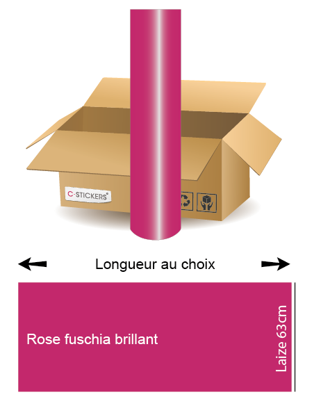 Film adhésif vinyle rose fuchsia brillant