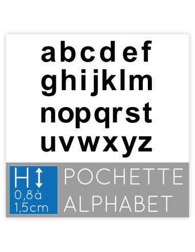 Lettres Autocollantes Alphabet 8 à 15mm