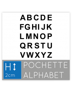 26 Lettres Autocollantes Majuscules 20mm