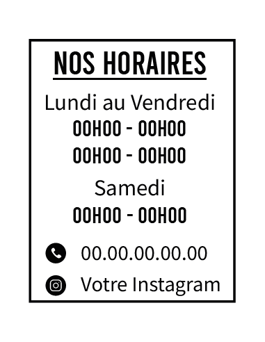 Stickers horaires magasin