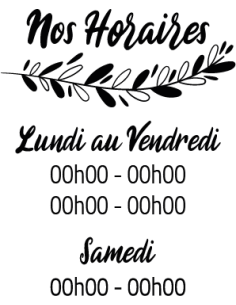 Stickers Horaires Vitrine