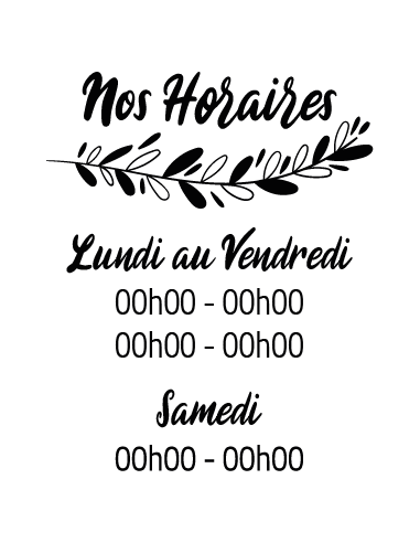 Stickers Horaires Vitrine