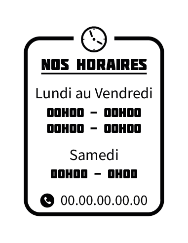 Stickers Horaires D'ouverture