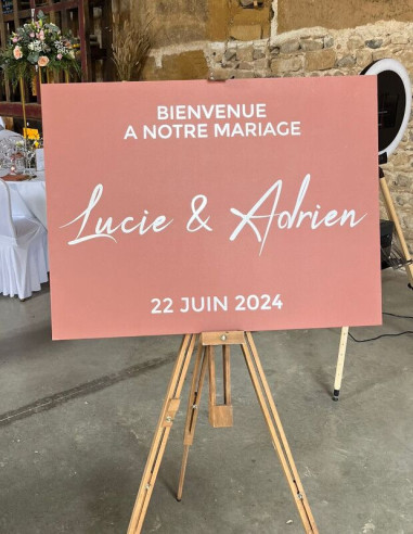 Stickers panneau bienvenue au mariage