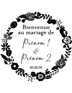 Sticker Couronne Florale Bienvenue au Mariage