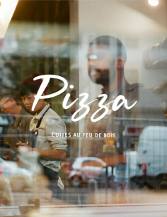 Lettrage vitrine de restaurant