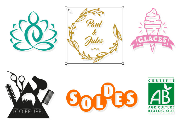 Designs de stickers personnalisable pour votre magasin et votre intérieur