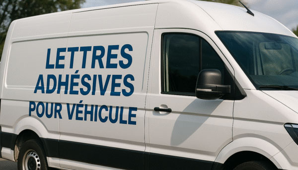 Lettrage publicitaire sur camion