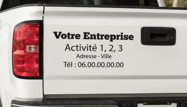 Lettrage publicitaire sur utilitaire