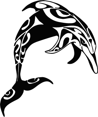 Sticker Dauphin Tribal 02