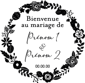 Sticker Couronne Florale Bienvenue au Mariage